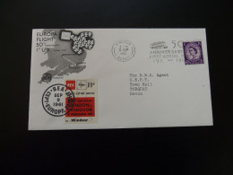 Lettre Europa Cover 50 Years Flight Hendon To Windsor Vignette BEA Cinderella + Flamme 1961 - Lettres & Documents