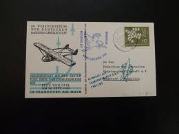 Carte Card Flown On Rocket Mail Rakete Raketenpost Bundeswehr 1962 - Briefe U. Dokumente