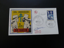 FDC Signée Chesnot + Combet Bir Hakeim France 1967 - WW2