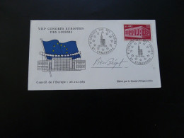Lettre FDC Signée Pierre Béquet Congrès Européen Des Loisirs Conseil De L'Europe 1969 - Covers & Documents