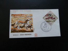 FDC Art Rupestre Rupestral Paintings Cheval Horse Monaco 1970 - Vor- Und Frühgeschichte
