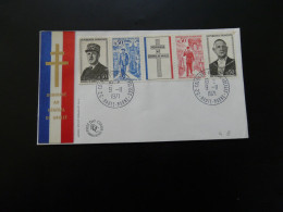 FDC Avec Bande Hommage Au Général De Gaulle Colombey 52 Haute Marne 1971 - De Gaulle (Général)