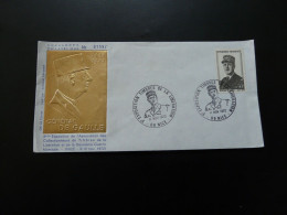 Lettre Cover Général De Gaulle Avec Illustration En Or Gold Cachet 06 Nice 1972 - De Gaulle (General)