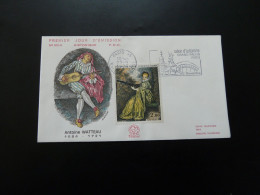 FDC Art Tableau Peinture Watteau Musique Music Flamme Salon D'automne Paris 1973 - Andere & Zonder Classificatie