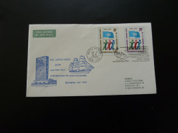 Lettre Par Avion Air Mail Cover Bateau Ship Gorch Fock In New York United Nations 1976 - Lettres & Documents