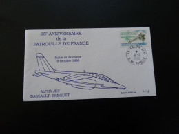 Lettre Commemorative Patrouille De France Alpha Jet Dassault Breguet 13 Salon Air 1988 - Airplanes