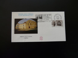 FDC Flamme Concordante Abbaye De Flaran 32 Gers 1990 - Abbeys & Monasteries