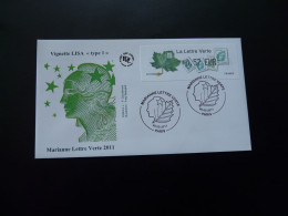FDC Vignette D'affranchissement LISA Marianne De Beaujard Lettre Verte ATM Stamp 2011 (type 1) - 2010-2019
