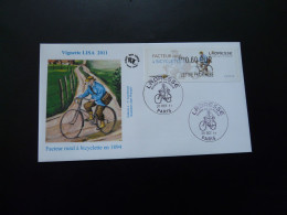 FDC Vignette D'affranchissement LISA Facteur Rural à Vélo Postman On Bicycle ATM Stamp 2011 (type 1) - Vélo