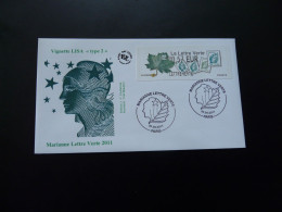FDC Vignette D'affranchissement LISA Marianne De Beaujard Lettre Verte ATM Stamp 2011 (type 2) - 2010-2019