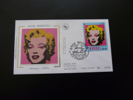 FDC Art Tableau Painting Andy Warhol Marilyn Monroe Cinema France 2003 - Moderne