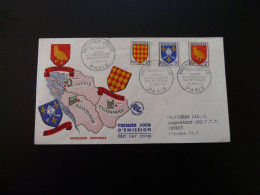 FDC Blasons Armoiries Coat Of Arms France 1954 - 1950-1959