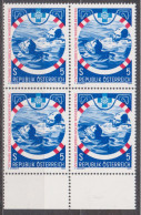 1982 , Mi 1698 ** (17) - 4er Block Postfrisch -  25 Jahre Österreichische Wasser-Rettung - Neufs