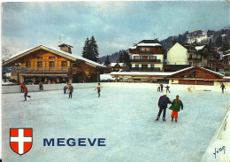 *CPM - 74 - MEGEVE - La Patinoire Centrale - Blason - Megève