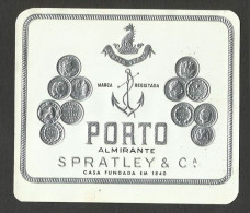 Portugal Etiquette Vin Du Porto Almirante Ancre Spratley & Co. Port Wine Label Anchor - Autres & Non Classés