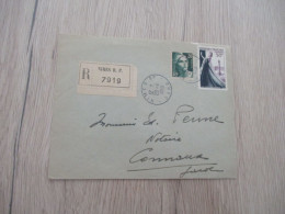 Lettre France En Recommandé Nîmes   1953 Pour Connaux Gard Avec 2 TP Anciens Vignette Nîmes - 1921-1960: Modern Tijdperk