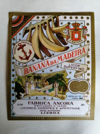 Portugal Etiquette Ancienne Liqueur Banane Madère Ancre Banana Liquor Madeira Label Anchor - Alkohole & Spirituosen