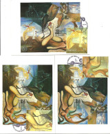 30947 - Carte Maximum - Portugal - 50 Anos Surrealismo - Serie De 5 CMs De 5 Pintores - Cadavre Esquis - Maximumkaarten
