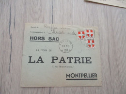 Lettre France 3 TP Blasons Savoie  Anciens Dont Gandon 1950 Hors Sac Leucate à Montpellier Hors Sac La Patrie Oroplan - 1921-1960: Moderne