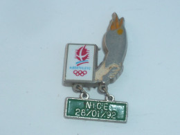 Pin's ALBERTVILLE 92, NICE, FLAMME - Olympic Games