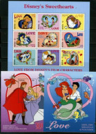 Nevis - 1996 - Disney: Disney's Sweethearts - Yv 947/55 + Bf 114 + 118 - Disney