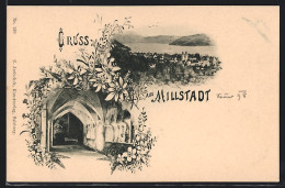 AK Millstatt Am See, Kreuzweg Im Kloster, Ortsansicht  - Autres & Non Classés