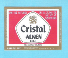 BIERETIKET -  CRISTAL ALKEN  BEER - 8.5 FL OZ.  (BE 451) - Beer