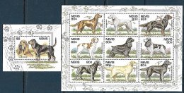 Nevis - 1995 - Dogs - Yv 842/51 + Bf 92 - Chiens