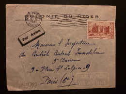 LETTRE COLONIE DU NIGER Par Avion Pour La FRANCE TP AOF SOUDAN 10F OBL.MEC.11 IV 1951 DAKAR PRINCIPAL SENEGAL - Brieven En Documenten