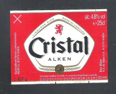 BIERETIKET -   CRISTAL ALKEN     - 25 CL  (BE 460) - Bière