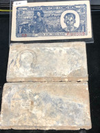 This Is The Banknotes Of Vietnam Money Printing Mold P-16 D-61b 1 Dong 1948-zinc-Nam Bo 1 Dong 1948-It Is Very Rare For - Viêt-Nam