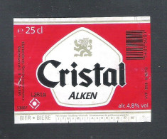 BIERETIKET -  CRISTAL ALKEN - 25 CL.  (BE 462) - Bière