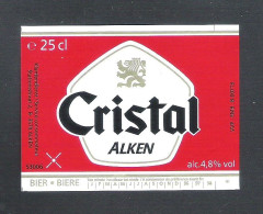 BIERETIKET -   CRISTAL ALKEN     - 25 CL  (BE 474) - Bier