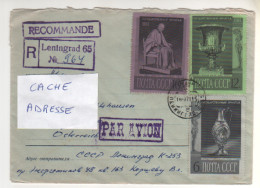 3 Timbres , Stamps Grand Format De 1966 Sur Lettre Recommandée , Registered Cover , Mail - Covers & Documents