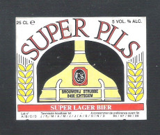 BROUWERIJ STRUBBE - ICHTEGEM - SUPER PILS  - 25 CL -  BIERETIKET  (BE 480) - Bière