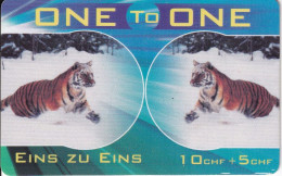 TARJETA DE SUIZA DE ONE TO ONE DE UN TIGRE (TIGER) - Suiza
