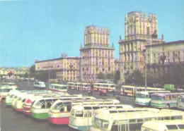 Belarus:Minsk, Railway Terminal Square, 1974 - Bahnhöfe Ohne Züge