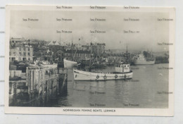 Shetland Postcard Scalloway Lerwick Norwegian Shipping Boats 1950s-60s Used 1965 - Shetland