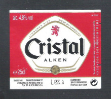 BIERETIKET -   CRISTAL ALKEN  - 25 CL  (BE 487) - Bière