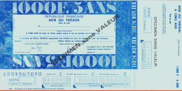 7237 / ⭐ BON TRESOR à 5 ANS Specimen Sans Valeur 1970s LA POSTE 1000 Frc Interet Progressif Instruction PTT - Sonstige & Ohne Zuordnung