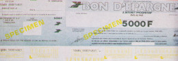 7244 / ⭐ Specimen BON EPARGNE à 5 ANS  PTT 5.000 F Interet Progressif Photocopie Instruction LA POSTE - Autres & Non Classés
