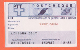 7217 / ⭐ ♥️ Schweiz Specimen Postcheque PTT Carte Garantie Photocopie 1980s Dictatique Instruction Personnel  - Non Classés