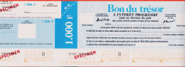 7180 / ⭐ Specimen Dictatique LA POSTE 1970s BON TRESOR 1.000 F Interet Progressif 5 Ans Documents Fictifs - Autres & Non Classés