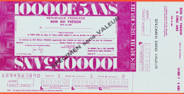 7187 / ⭐ Specimen Dictatique LA POSTE 1970s BON TRESOR 10.000 F Emis Au Pair 5 Ans Documents Fictifs - Autres & Non Classés
