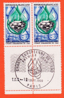 7345 / ⭐ Paire Bord Feuille Yvert Y-T N° 1612 Obliteration Cachet 1er Jour 27-09-1969 Charte Européenne Eau Luxe MNH**  - Unused Stamps