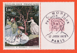 7349 / ⭐ 1er Jour Bord Feuille Yvert Y-T N° 1703 Obliteration FDC Cachet Premier 17-06-1972 MONET Luxe MNH**  - Unused Stamps