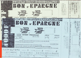 7176 / ⭐ Specimen Dictatique LA POSTE 1970s Bon Epargne 500 & 1000F Interet Progressif Documents Fictifs  - Other & Unclassified