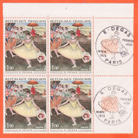 7351 / ⭐ Bloc X 4 Bord Feuille H/D Yvert Y-T N° 1653 Obliteration Cachet Premier 1er Jour 14-11-1970 DANSEUSES De DEGAS - Unused Stamps