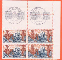 7342 / ⭐ Bloc X 4 Bord Feuille Yvert Y-T N° 1657 Obliteration 1er Jour 17-10-1970 Bataille FONTENOY VERNET LUXE MNH**  - Nuevos