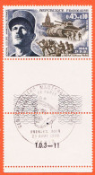 7327 / ⭐ Bord Feuille Yvert Y-T 1607 Obliteration 1er Jour 23-08-1969 LECLERC Liberation PARIS Par 2e D.B LUXE MNH**  - Unused Stamps
